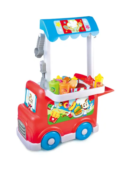 משאית דוכן אוכל Mini Chef Deli Truck עם 26 חלקים Babycare