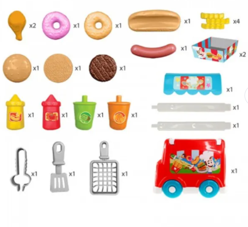 משאית דוכן אוכל Mini Chef Deli Truck עם 26 חלקים Babycare