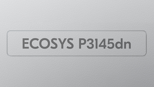 מדפסת לייזר שחור לבן KYOCERA ECOSYS P3145dn – תקריב של שם הדגם על גוף המדפסת