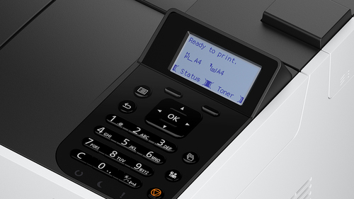 מדפסת לייזר שחור-לבן KYOCERA ECOSYS P3145dn – לוח הבקרה: צג LCD ומקלדת מספרית
