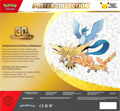 קלפי פוקימון Pokemon Tcg 30th Celebration Poster Collection