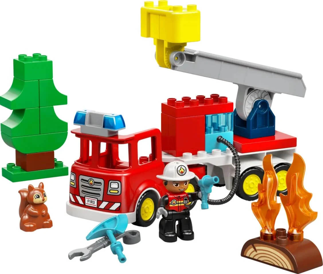 משחק הרכבה דופלו כבאית עם צינור וכבאי 10473 LEGO