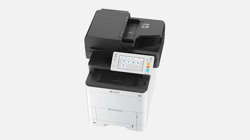 מדפסת משולבת לייזר צבעונית KYOCERA ECOSYS MA3500cix – מבט מלמעלה על מזין המסמכים ולוח הבקרה