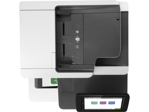 מדפסת לייזר משולבת צבעונית HP Color LaserJet Managed MFP E57540 – מבט מלמעלה על מזין המסמכים ולוח הבקרה