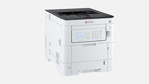 מדפסת לייזר צבעונית KYOCERA ECOSYS PA3500cx – מבט בזווית מלפנים ומהצד