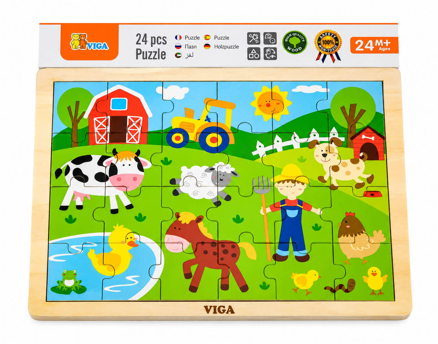פאזל עץ חווה 24 חלקים VIGA