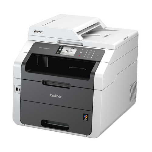 מדפסת לייזר צבעונית משולבת Brother MFC-9330CDW – מבט זוויתי, חזית וצד ימין