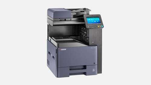 מכונת צילום משולבת לייזר צבעונית KYOCERA TASKalfa 408ci – מבט בזווית משמאל, תצורה בסיסית עם מגירת נייר אחת