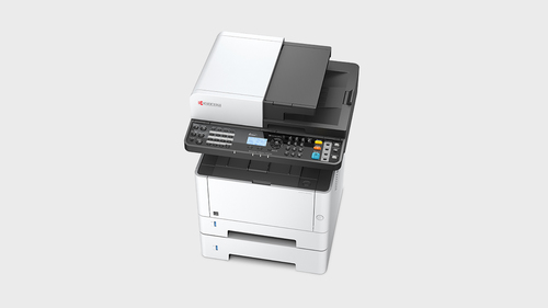 מדפסת לייזר משולבת שחור לבן KYOCERA ECOSYS M2540dn – מבט מלמעלה על המזין האוטומטי ולוח הבקרה