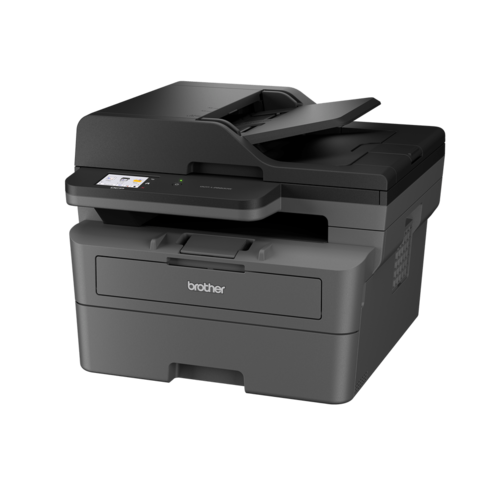 מדפסת לייזר משולבת שחור-לבן Brother DCP-L2660DW – מבט בזווית, צד ימין של המכשיר