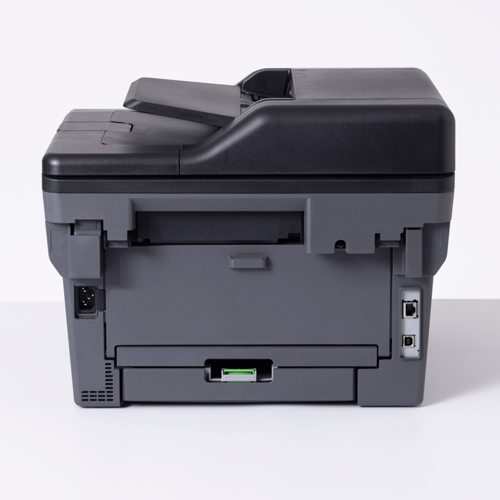 מדפסת לייזר משולבת שחור-לבן Brother DCP-L2660DW – מבט אחורי: שקע חשמל, חיבורי רשת ו-USB