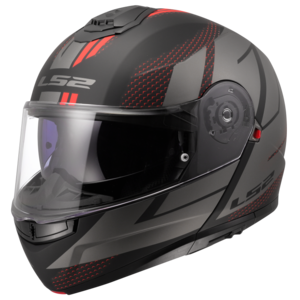 קסדה נפתחת אל אס 2 סטרוב אפור שחור אדום  – LS2 FF908 STROBE II CODE MATT BLACK GREY
