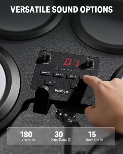מערכת תופים Donner Beat Go עם 15 ערכות תופים ו-180 צלילים