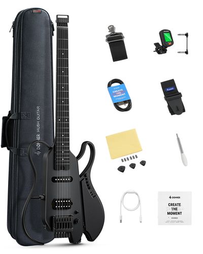 Donner HUSH X LIVE Travel Guitar לנגינה ותרגול בדרכים