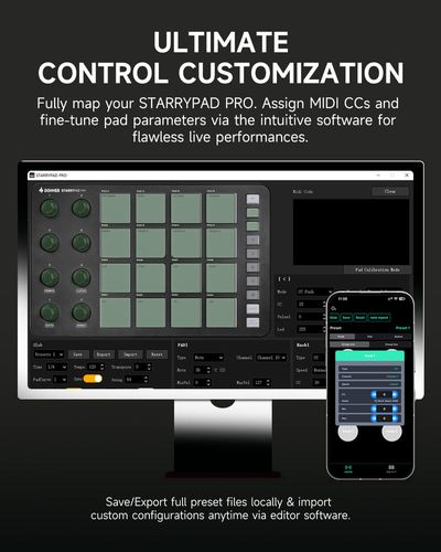 בקר MIDI אלחוטי Donner STARRYPAD PRO לטלפון וטאבלט