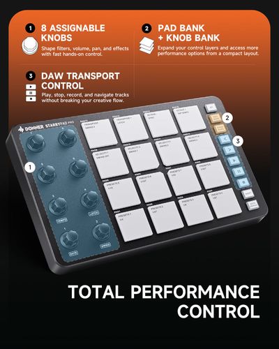 Donner STARRYPAD PRO בקר MIDI נייד ליוצרים ומפיקים