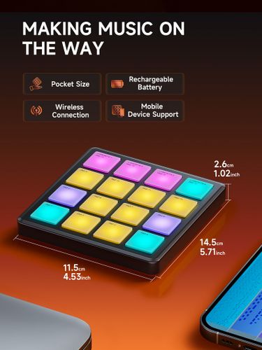 בקר MIDI קומפקטי Donner STARRYPAD MINI ליצירת ביטים