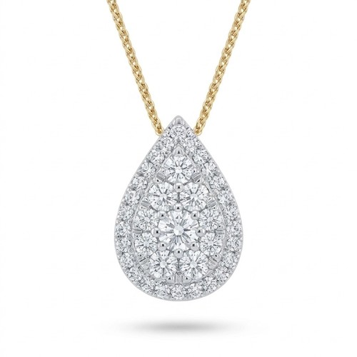שרשרת ותליון טיפה יהלומים (1.50CT) זהב 14K