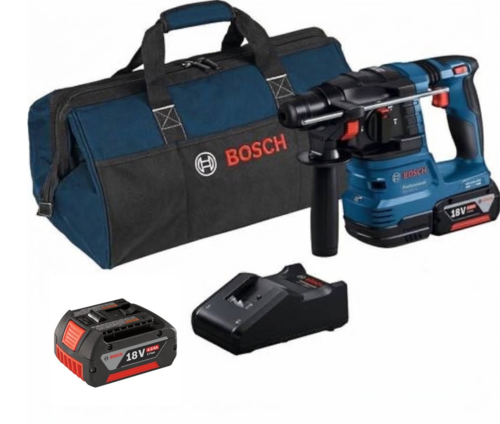 פטישון נטען בוש כולל 2 סוללות 4AH ומטען GBH 185-LI מבית BOSCH בוש