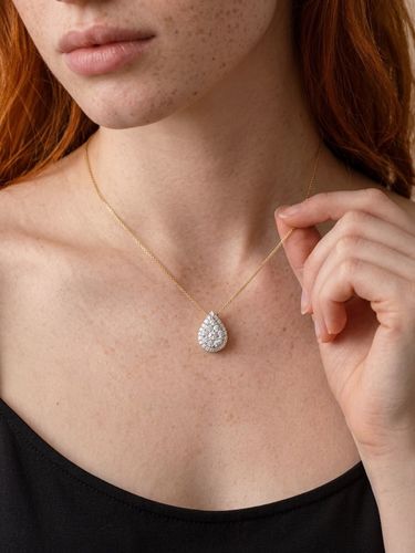 שרשרת ותליון טיפה יהלומים (1.50CT) זהב 14K