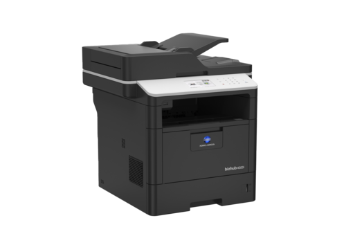 מדפסת לייזר משולבת שחור לבן KONICA MINOLTA bizhub 4020i – מבט בזווית משמאל