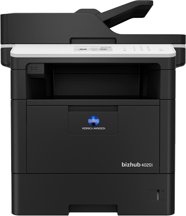 מדפסת לייזר משולבת שחור לבן KONICA MINOLTA bizhub 4020i – מבט מלפנים