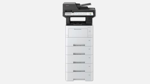 מדפסת לייזר משולבת שחור לבן KYOCERA ECOSYS MA4500ix – מבט מלפנים עם מגשי נייר