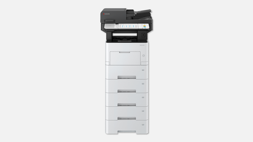 מדפסת לייזר משולבת שחור לבן KYOCERA ECOSYS MA4500ifx – מבט מלפנים עם מגשי נייר