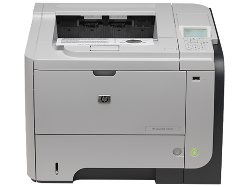 מדפסת לייזר שחור-לבן HP LaserJet P3015dn – מבט קדמי ישיר עם לוח הבקרה