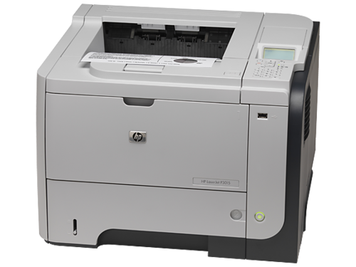 מדפסת לייזר שחור-לבן HP LaserJet P3015dn – מבט קדמי-אלכסוני מהצד השמאלי