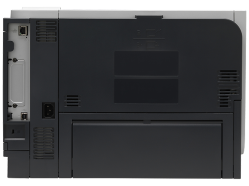 מדפסת לייזר שחור-לבן HP LaserJet P3015dn – מבט אחורי עם יציאות החיבור