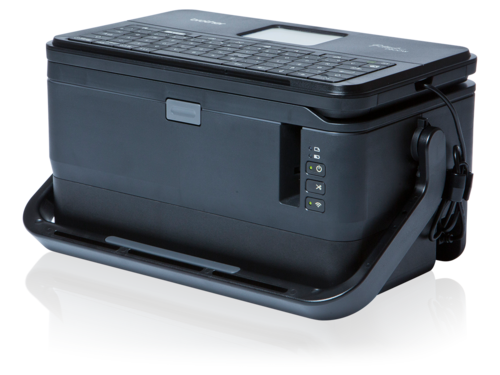 מדפסת מדבקות ניידת מקצועית Brother PT-D800W – סגורה, מבט משמאל