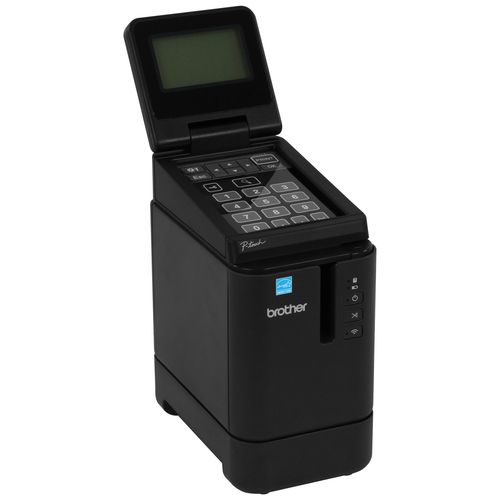 מדפסת מדבקות תרמית Brother PT-P900W wi-fi – מקלדת ותצוגה פתוחים, מבט מימין
