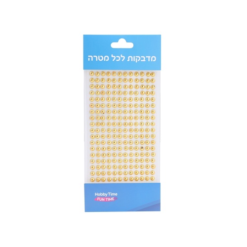 אבני שיבוץ דביקות פנינה צבע זהב קוטר 6 מ