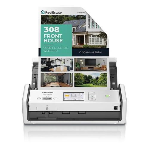 סורק מסמכים אלחוטי BROTHER ADS-1800W עם מסך מגע – מבט קדמי