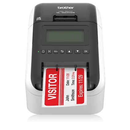מדפסת מדבקות תרמית Brother QL-820NWB – מבט קדמי