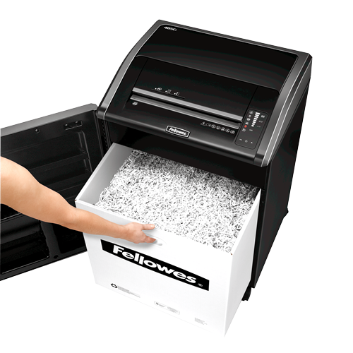 מגרסת נייר קרעים (Cross-Cut) Fellowes Powershred 485Ci – מגירת האיסוף הנשלפת