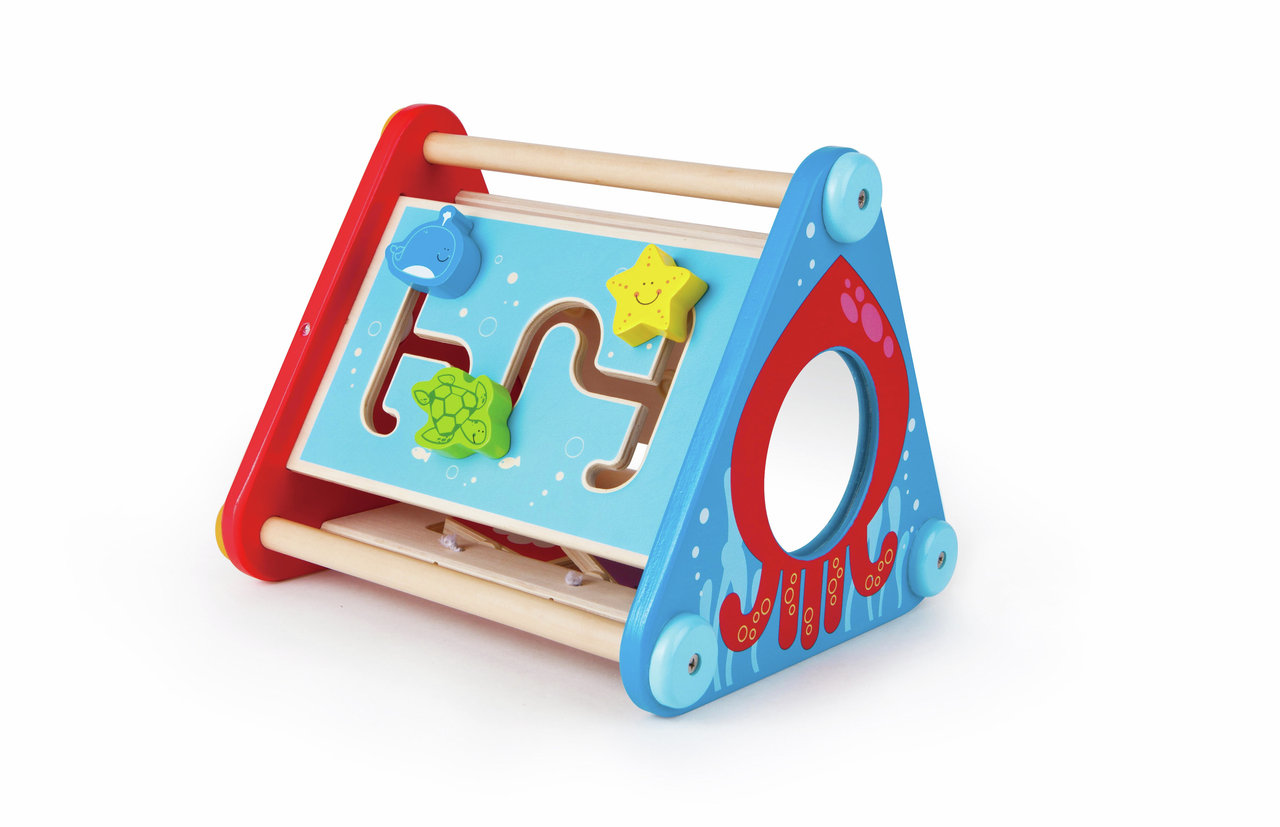 קוביית פעילות ניידת Take-Along עם 5 צדדים Hape