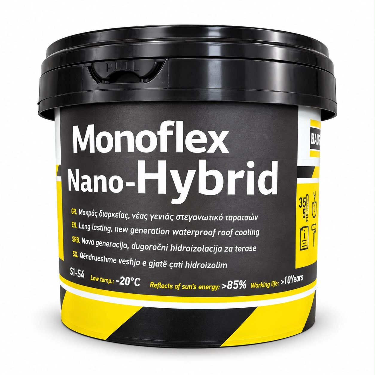 חומר איטום היברידי ננו לגגות ומרפסות  1 ק”ג  BAUER MONOFLEX NANO-HYBRID