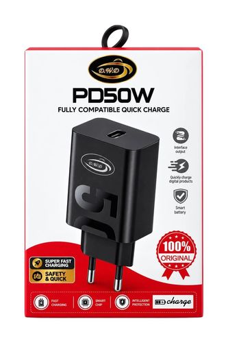 מטען קיר מהיר ועוצמתי D.W.D PD 50W Fast Charger
