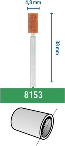 3 יח' אבן השחזה 8153JA אלומיניום אוקסיד קוטר 4.8 Dremel