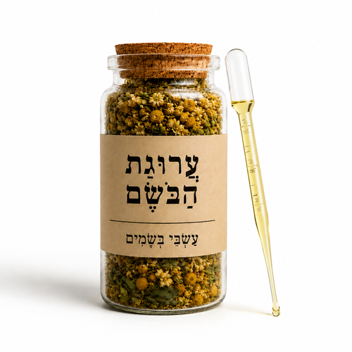 עשבי בשמים עם פיפטה במילוי 100% שמן אתרי טהור | ערוגת הבשם