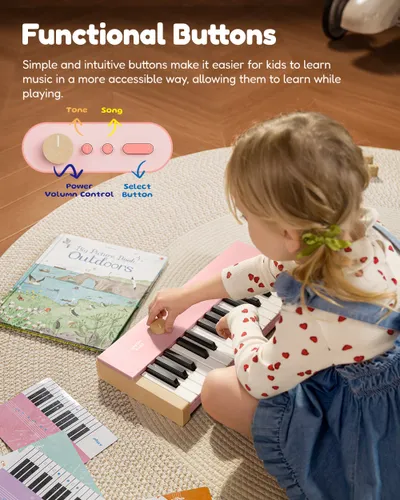 Donner Kido V10 Mini עם מדבקות לימוד מוזיקה