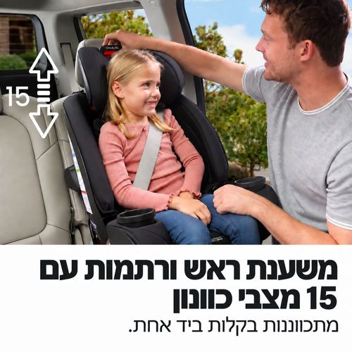 מושב בטיחות One4Life Raven Black מבית BRITAX