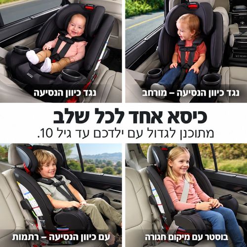מושב בטיחות One4Life Raven Black מבית BRITAX