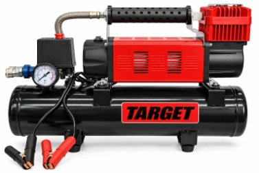 מדחס אוויר 12V לרכב 200 ליטר/דקה עם מיכל 8 ליטר TARGET TC200-8L