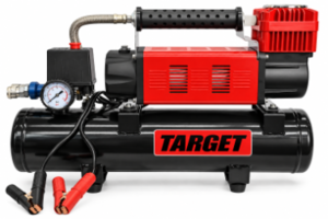 מדחס אוויר 12V לרכב 200 ליטר/דקה עם מיכל 8 ליטר TARGET TC200-8L