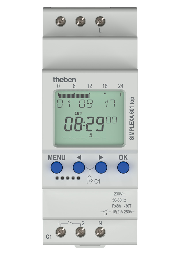שעון שבת פיקוד ללוח חשמל דיגיטלי theben simplexa 601 TOP טבן