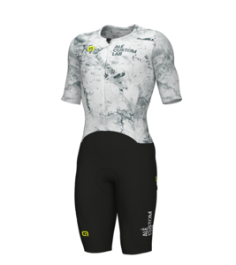 חליפת טריאתלון גברים ALE MAN TRIATHLON SUIT FALCON שחור-לבן אלסטית טכנית אוורירית ומנדפת מאוד