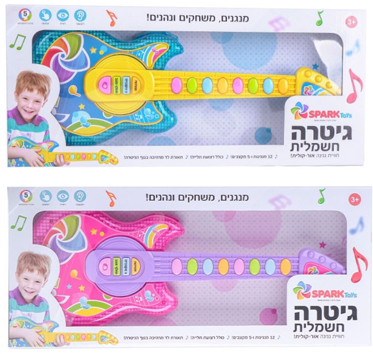 גיטרה חשמלית לילדים עם מנגינות ותאורת LED Spark toys